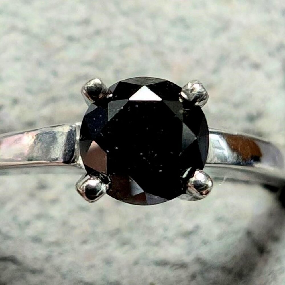 14K White Gold 2.06G Black Diamond 0.48Ct Ring App. retail $1450.00